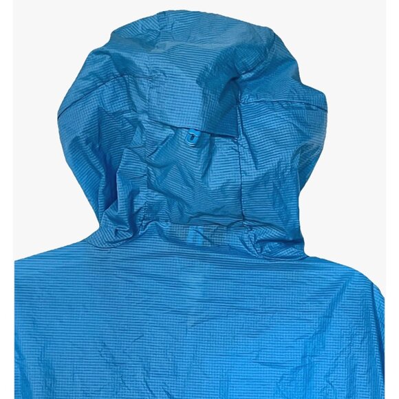 New Patagonia Houdini Vessel Blue Nylon Full Zip Packable Hooded Rain Jacket - Picture 7 of 14